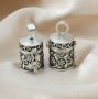 Keepsake Ash Canister Cremation Urn Solid 925 Sterling Silver Wish Vial Pendant Prayer Box Antiqued Silver 11x22MM 1190047