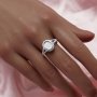 Keepsake Oval Halo Breast Milk Resin Bezel Ring Settings Solid 14K 18K Gold Ring with Moissanite DIY Supplies 1222094