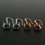 1Pair 8x10MM Rectangle Hook Earrings Settings Rose Gold Plated Solid 925 Sterling Silver Bezel DIY Supplies for Gemstone Jewelry 1706059