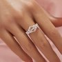 Oval Prong Ring Settings,Bypass Shank Solid 14K 18K Gold Ring,Tree Branch Leaf Art Deco Solid Back Ring,DIY Ring Supplies 1222147