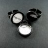 5pcs 14mm gun black round bezels base tray setting photo frame brass adjustable custom ring DIY blanks supplies 1218003