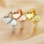 6MM Keepsake Breast Milk Resin Heart Bezel Ring Settings Bypass Solid 925 Sterling Silver Rose Gold Plated DIY Adjustable Ring Supplies 1294331