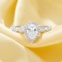 Halo Pear Simulated Diamond Ring With 6x8MM Pear White Cubic Zirconia,Solid 925 Sterling Silver Ring,Art Deco Pave CZ Stone Pear Ring 6230057