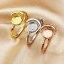 6MM Keepsake Breast Milk Resin Round Bezel Ring Settings Full Moon Solid 925 Sterling Silver Rose Gold Plated DIY Adjustable Ring Supplies 1294328