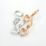 8MM Heart Halo Hook Earrings Prong Bezel Settings Solid 925 Sterling Silver Rose Gold Plated DIY Earrings Suplies for Gemstone 1706079