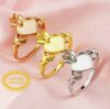 6MM Heart Keepsake Breast Milk Resin Claddagh Hands Ring Bezel Settings Birthstone Solid 14K Gold Ring 1294334-1