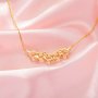 5 Stones 6MM Round Prong Pendant Settings,Solid 14K 18K Gold Necklace,DIY Jewelry With Necklace Chain 16''+2'' 1411465