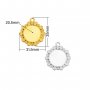 Keepsake Breastmilk Stainless Steel Round Bezel Pendant,Flower Art Deco Round Pendant Charm,Silver Gold Pendant,DIY Pendant Supplies 1411439