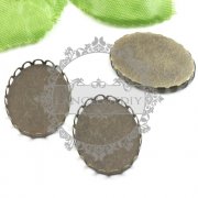 20pcs 30*40MM vintage brass oval pendant setting,vintage bronze pendant base setting1421019-2