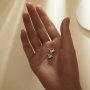 6MM Square Prongs Bezel Pendant Settings,Yellow Gold Plated Stainless Steel Pendant Charm,Minimalist Square Pendant,Simple Square Pendant Blank 1431454