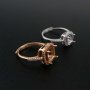 1Pcs 5-8MM Cushion Square Prong Ring Settings Blank Adjustable Halo Rose Gold Plated Solid 925 Sterling Silver DIY Bezel for Gemstone 1294189