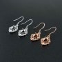 1Pair 5x7MM Rose Gold Plated Solid 925 Sterling Silver Oval Prong Bezel DIY Hooks Earrings Settings for Gemstone Jewelry Supplies 1706049