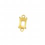 4x6MM Rectangle Prongs Bezel Pendant Settings With Two Loops,Yellow Gold Plated Stainless Steel Rectangle Pendant Charm,Minimalist Pendant,DIY Pendant Blank 1431459