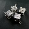 6pcs 15x15mm antiqued silver devil's bone dice heavy cube DIY pendant charm supplies 1830046