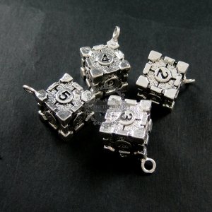 6pcs 15x15mm antiqued silver devil\'s bone dice heavy cube DIY pendant charm supplies 1830046