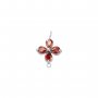 Two Loops Lucky Four Leaf Clover CZ Birthstone Stainless Steel Charm,Color Stone Leaf Clover Pendant Charm,Minimalist Gold Plated Pendant Charm 1431461