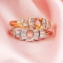 4x6MM Oval Prong Ring Setttings Art Deco Memory Jewelry Solid 14K 18K Gold DIY Ring Blank Wedding Band with Moissanite 1224129-1