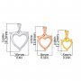 Heart prongss Pendant Settings,Solid 925 Sterling Silver Rose Gold Plated Charm,Minimalist Heart Pendant,DIY Pendant Supplies For Gemstone 1431551
