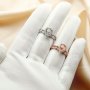 6x8MM Halo Pear Prong Rings Settings,Stackable Solid 925 Sterling SilverRing,Rose Gold Plated Art Deco Bezel Stacker Ring,DIY Set 1294430