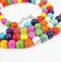 1 string 15inch 6mm vintage mix color dyeing turquoise gemstone kawaii round unique beads 3010016
