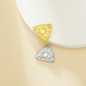 2MM Keepsake Breast Milk Resin Round Bezel Pendant Settings,Stainless Steel Eye Pendant Charm,Lrregular Triangle Eye Pendant 1411428