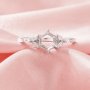 Hexagon Prong Ring Settings,Tree Branch Leaf Solid 14K 18K Gold Moissanite Ring,Elegant Art Deco Ring,DIY Ring Supplies 1294979