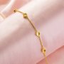 Six Stones 4MM Keepsake Breast Milk Resin Round Bezel Bracelet Settings,Solid Back Solid 14K 18K Gold Bracelet,DIY Bracelet Supplies 6.5''+2'' 1900344