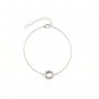 1Pcs Round Prong Bezel Bracelet Settings Halo Solid 925 Sterling Silver Tray for Gemstone 6''+1.6'' 1900247
