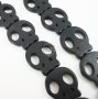 1 string 15inch 19x21mm vintage black dyeing turquoise gemstone skull faces Halloween large unique beads 3010012