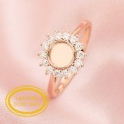 6MM Keepsake Breast Milk Resin Round Ring Bezel Settings,Halo Solid 14K 18K Gold Ring With Moissanite Accents,Art Deco Memory Jewelry,DIY Ring Supplies 1212091