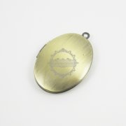 5Pcs 22x27mm vintage brass bronze oval blank photo locket 1121039