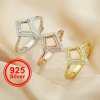 7x10MM Halo Kite Cut Prong Ring Settings,Art Deco Solid 925 Sterling Silver Rose Gold Plated Ring,Vintage Style Ring Band,DIY Wedding Ring Blank 1294547