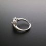 1Pcs 5-9MM Round Simple Gemstone Cz Stone Prong Bezel Solid 925 Sterling Silver Adjustable Ring Settings Heart Shape 1214032