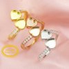 Keepsake Breast Milk 6MM Heart Ring Settings Resin Solid 14K Gold Moissanite Accents DIY Ring Blank Band for Gemstone 1294331-1