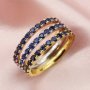 2MM Dainty September Birthstone Eternity Ring Blue Sapphire Gemstone Wedding Engagement Full Band Stackable Ring Solid 14K Gold Ring 1294300