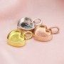 Keepsake Breast Milk Bezel 8MM Heart Pendant Settings Double Sides Solid 14K/18K Gold DIY Memory Jewelry Supplies 1431080-1