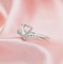 6MM Heart Prong Ring Settings,Crown Solid 14K 18K Gold Ring,Art Deco Heart Ring,DIY Ring Supplies For Gemstone 1295090