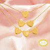 Keepsake Breast Milk Heart Bezel Pendant Settings,Solid Back Solid 14K 18K Gold Necklace,DIY Jewelry With Necklace Chain 16''+2'' 1431511