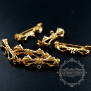 20pcs 11x30m vintage style gold color brass bow knot with loop DIY brooch findings supplies 1582043