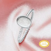 Keepsake Breast Milk Resin Oval Bezel Ring Settings,Solid 14K 18K Gold Ring,Simple Twist Bezel Ring,DIY Ring Supplies For Gemstone 1222089