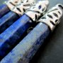 1pcs 60x10mm faceted pillar blue lapis lazuli stick stone pendant charm DIY jewelry findings supplies 1800093