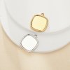 13MM Cushion Square Stainless Steel Pendant Settings,Yellow Gold Silver Flower Pendant Charm,Simple Square Pendant,DIY Pendant Blank Supplies 1431515