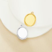 12x14MM Keepsake Breast Milk Resin Oval Bezel Pendant Settings,Minimalist Stainless Steel Oval Pendant Charm,DIY Pendant Blank Supplies 1421270