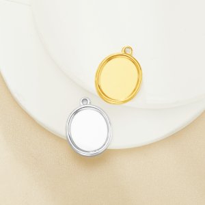 12x14MM Keepsake Breast Milk Resin Oval Bezel Pendant Settings,Minimalist Stainless Steel Oval Pendant Charm,DIY Pendant Blank Supplies 1421270