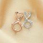 1Pcs 5-9MM Round Pendant Settings Rose Gold Plated Solid 925 Sterling Silver Heart Bail Charm Bezel Tray for Gemstone DIY Supplies 1411260