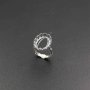 1Pcs 13X18MM Antiqued Oval Flower Bezel Solid 925 Sterling Silver Adjustable Ring Settings 1223085