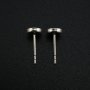 Round Bezel Studs Earrings Settings Solid 925 Sterling Silver for Cabochon Gemstone Resin DIY Supplies 1702228