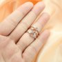 Round Prong Ring Settings,Solid 925 Sterling Silver Rose Gold Plated Ring,Art Deco Bezel Band Ring,DIY Ring Bezel Supplies 1215057