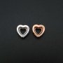 1Pcs 8MM Heart Prong Pendant Charm Settings Simple Rose Gold Plated Solid 925 Sterling Silver DIY Bezel Tray for Gemstone 1431068