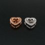 1Pcs 8MM Heart Prong Pendant Charm Settings Simple Rose Gold Plated Solid 925 Sterling Silver DIY Bezel Tray for Gemstone 1431068